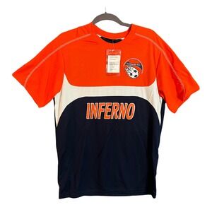 NWT Inferno FC Soccer Jersey Adult L Orange Navy High Five Athletic Shirt 5